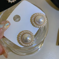 New Fashion Bohemian Big Imitation Pearl Stud Earring Mascot Ornaments For Women Valentine's Accessories Gift Wholesale