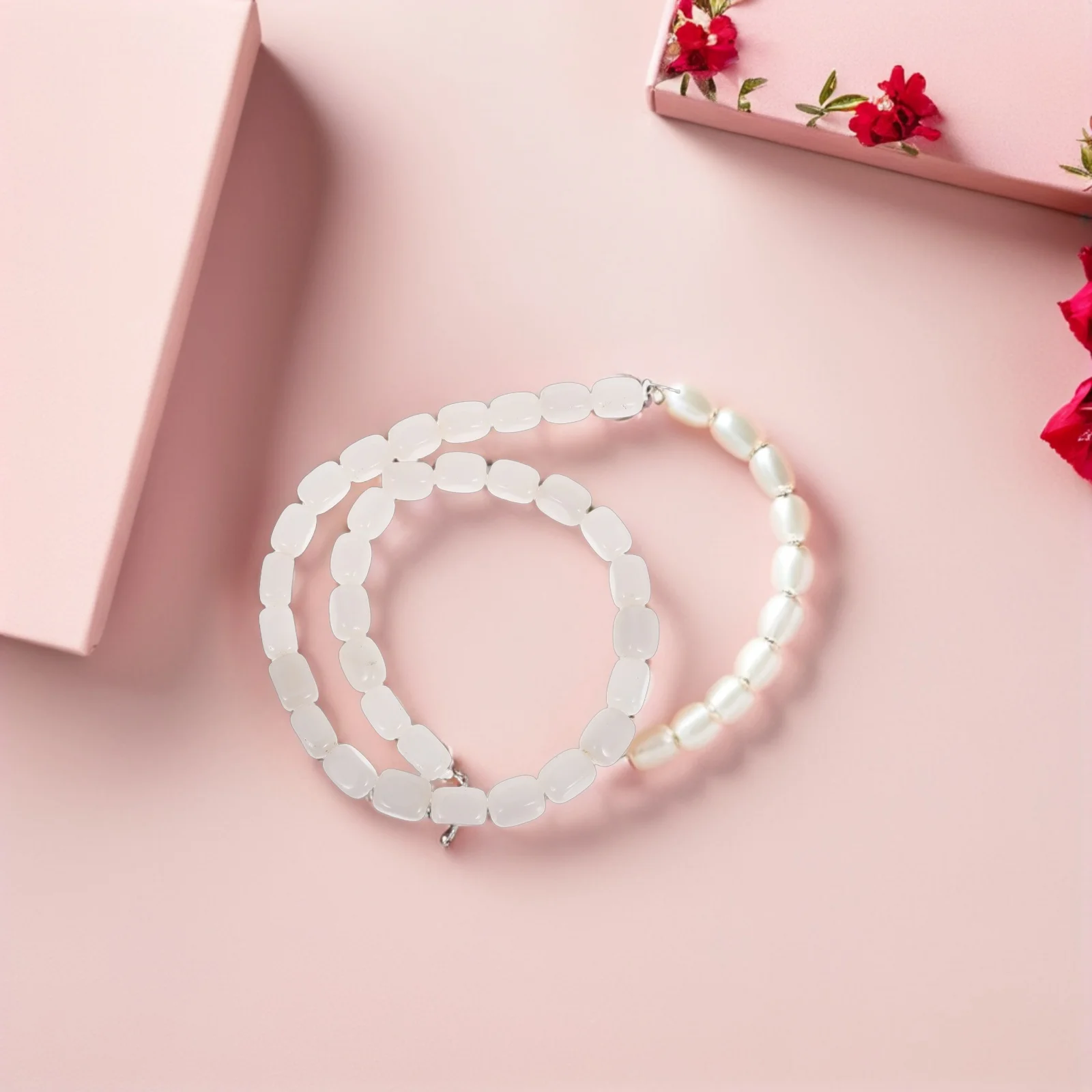 

33Pcs Natural Stone Cuboid Rectangle Beads Polished Straight Hole Loose Beads for Handmade Jewelry Bracelets Necklaces