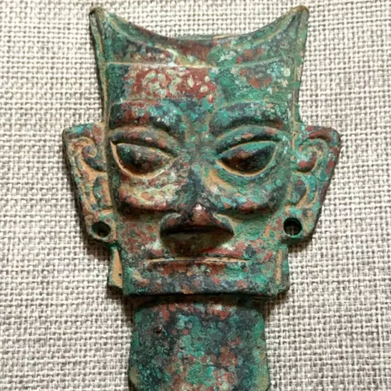 Chinese antique collection bronze masks Sanxingdui masks Nice Art Work