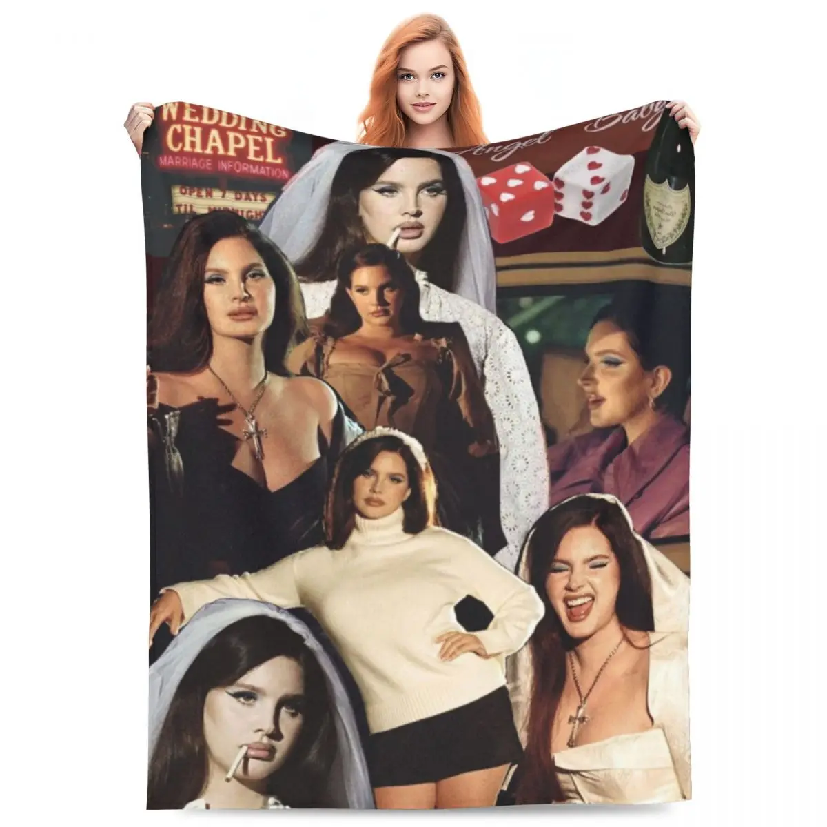 Warm Soft Blanket Travel L-Lana Del Reys Throw Blanket Singer Funny Meme Flannel Bedspread Bedroom Aesthetic Sofa Bed Cover