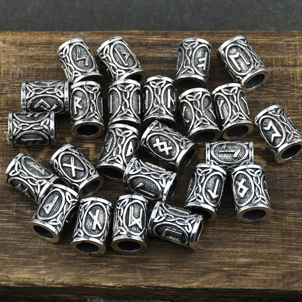 Metal Tubes Hair Braid Beard Dreadlock Beads Viking Rune Bead Spacer Knife Beads Rings Clips Styling Tools Pendant Braider