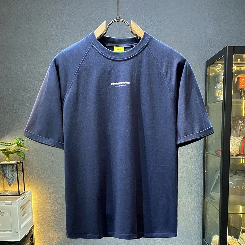 

Men's Heavyweight 300g Short sleeved T-shirt Summer American Fashion Trend 2024 New Loose Half sleeved Boys' Top