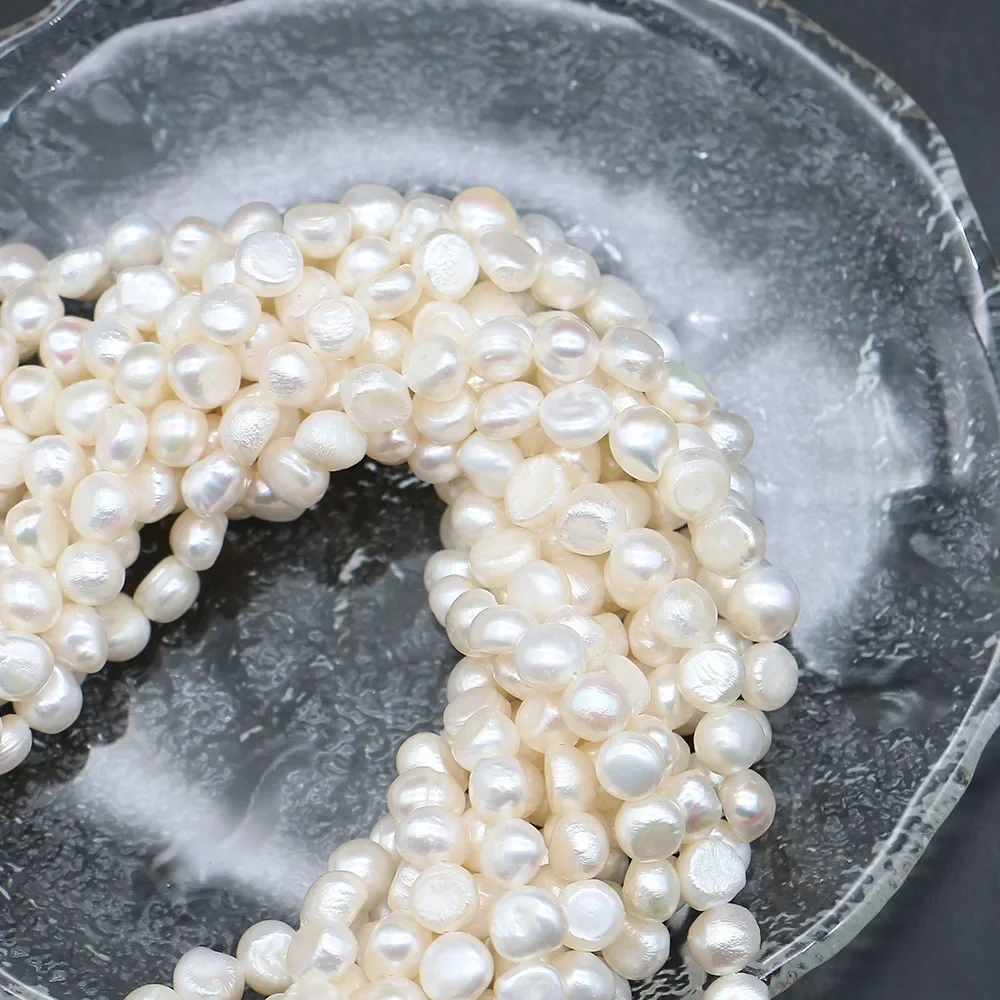 Horizontal-hole Freshwater Pearl Irregular Baroque Loosely Spaced Beads for DIY Jewelry Making Ladies Bracelet Necklace 1 Strand
