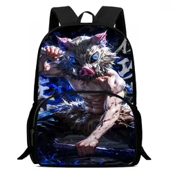 Demon Slayer Hashibira Inosuke Kids Backpacks Boy Girls Student Birthday Gift Child School Bag Capacity Camping Durable Rucksack