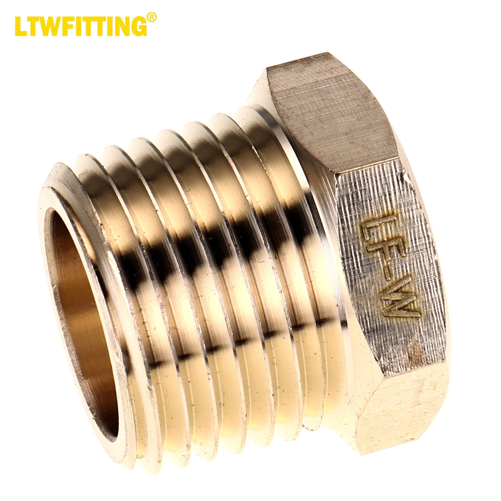 LTWFITTING Lead Free Brass Hex Pipe Bushing Reducer Fittings 1/2