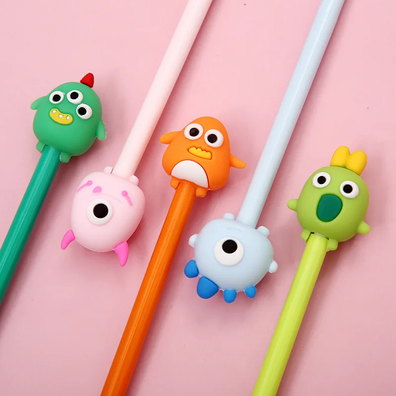 Creative Cute Signature Pen 5pcs/bag, Cute Little Fresh Clown Monster Neutral Pen