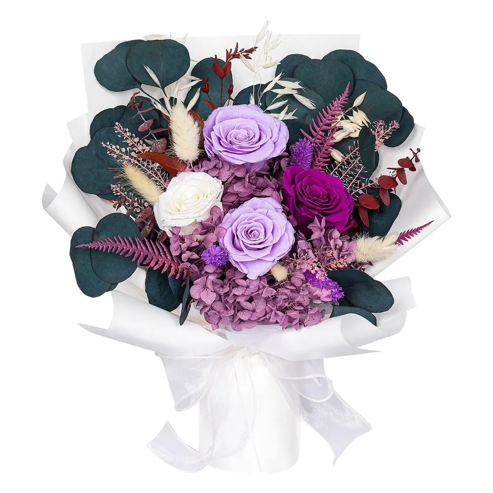 

Букет цветов на доставку, подарочный букет из фиолетовых роз для женщин, долговечная цветочная композиция для домашнего декора, на день рождения, годовщину