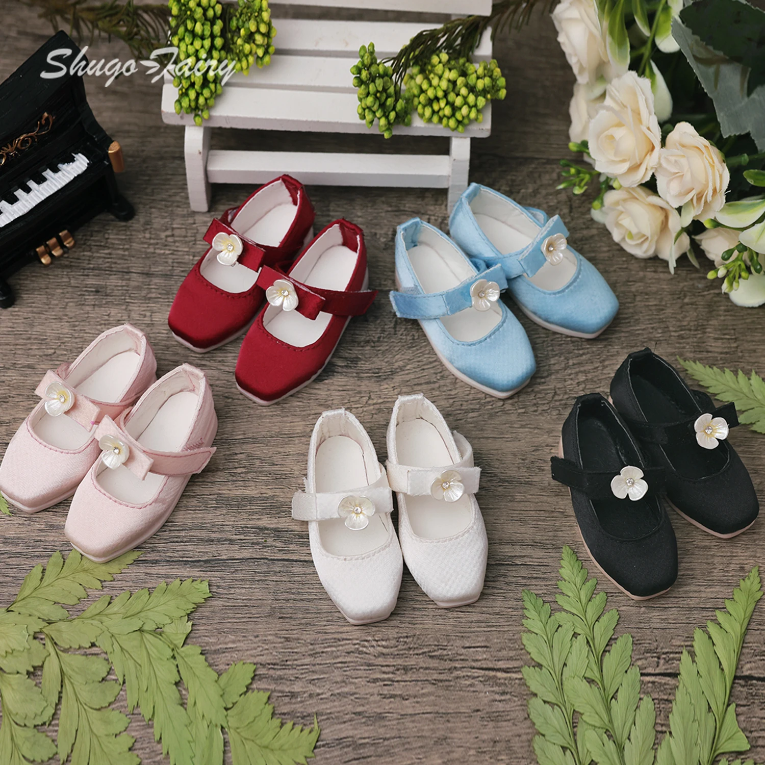 

Обувь BJD 1/4, классические тканевые туфли на плоской подошве в стиле ретро, с квадратным носком, подходят для ног, WX4-393, коллекция белых кукол, аксессуары ShugaFairy