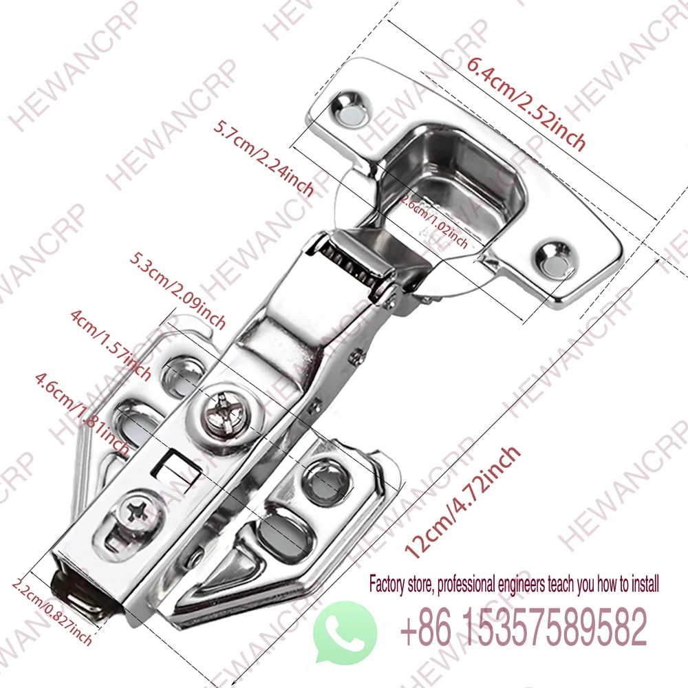 2-20Pcs Stainless Steel Cabinet Door Hinges Hydraulic Damper Buffer Soft Close Quiet Wardrobe Door Concealed Hinges with Screws