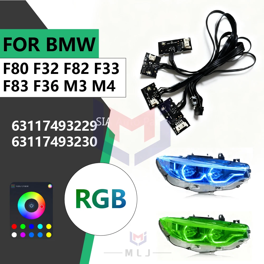 

FOR BMW F80 F32 F82 F33 F83 F36 M3 M4 OEM 63117493229 63117493230 RGB Multiple Colors RGB DRL Daytime Running Module Angel Eyes
