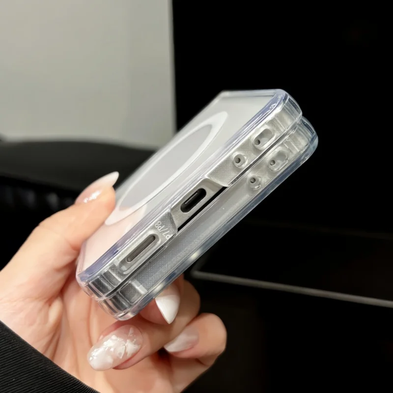 Magsafe Magnetische Transparente Acryl-Handyhülle für Samsung Galaxy Z Fold Flip 3 4 5 6 7 8 Ultra Stoßfeste Schutzhülle Fundas – Detail 9