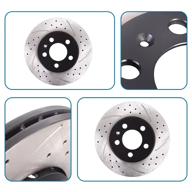 SENP Front Drilled Grooved 256mm Brake Discs for VW Fox Bora A3 8L 1.6 1.8 1.9 TDI 1J0615301D