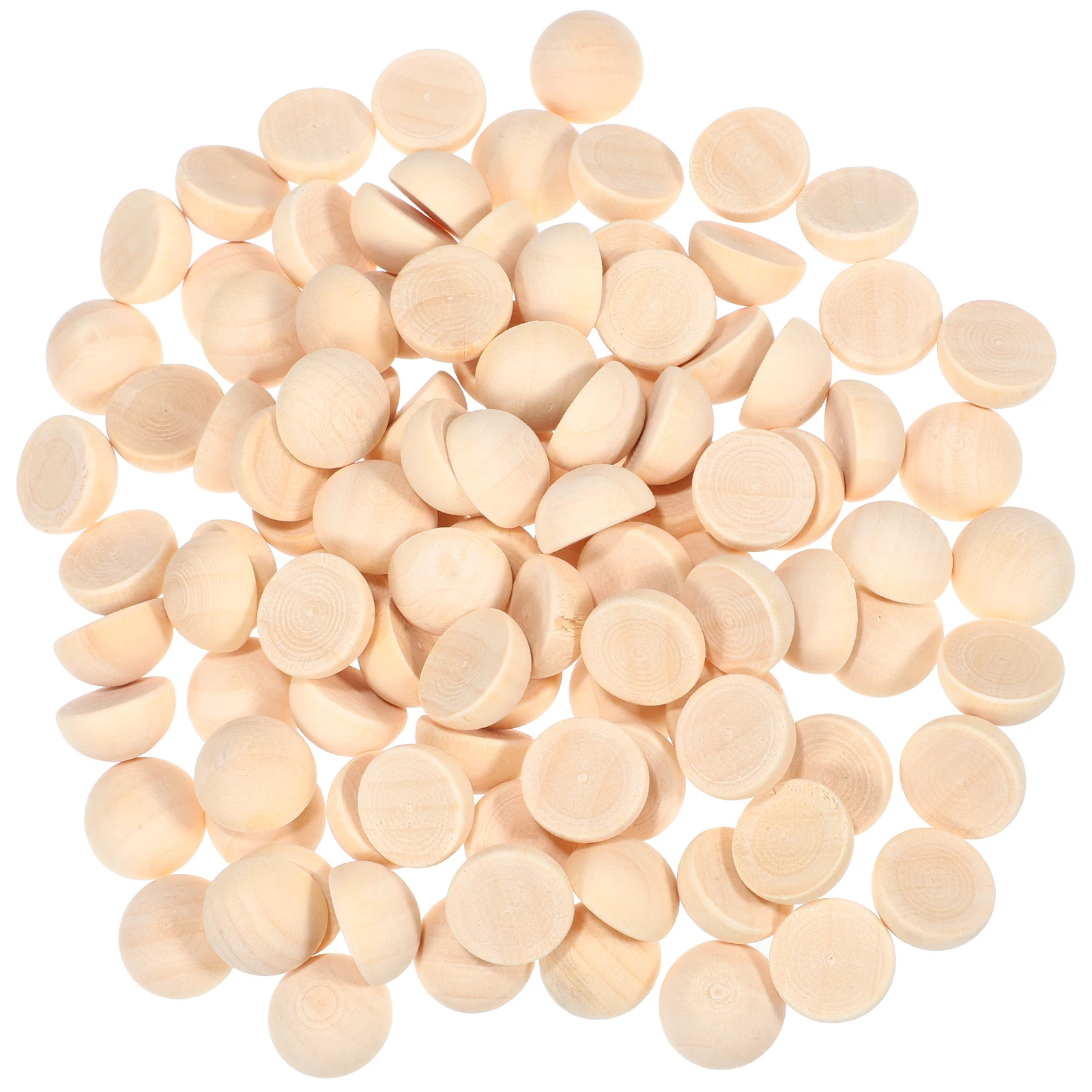 

100pcs 15mm Beads Wood Balls Hemisphere Balls for Crafts Unfinished Solid Wood Spheres DIY Round Craft Projects
