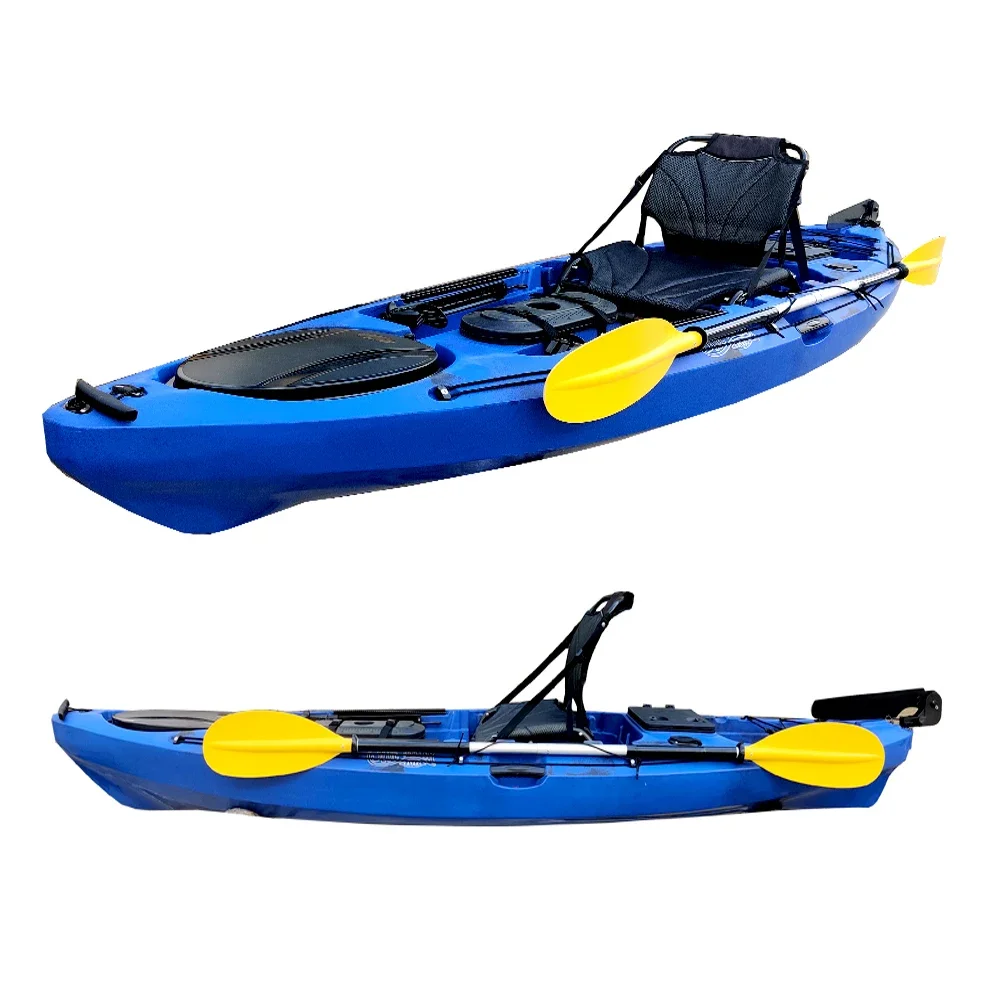 

10.4FT Lake & River Motorized Used K1 Single Person Fishing Kayak With Foot Pedals Electric Motor