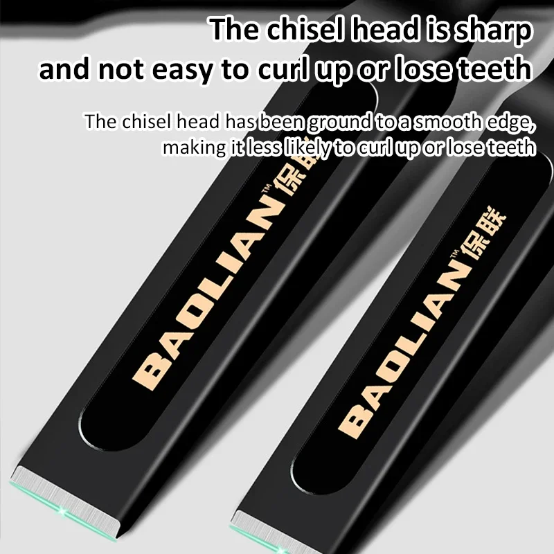 6/8/10/12 بوصة الكروم الفاناديوم الصلب حجر إزميل مسطح مع قفازات واقية لليد البناء الاسمنت البناء الخرسانة النقش قطع أداة