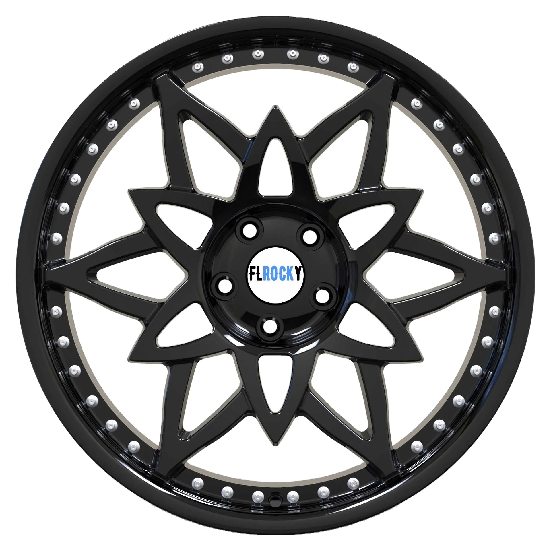 Factory Price Gloss Black With Machine Face New Style 1 Piece Custom Forged Alloy Wheel Rims