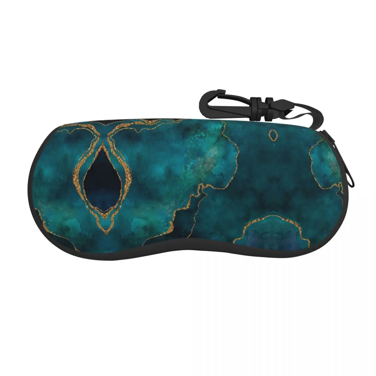 Blue And Turquoise Agate Gemstone Shell Eyeglasses Case Men Women Cool Glasses Case Sunglasses Box Pouch