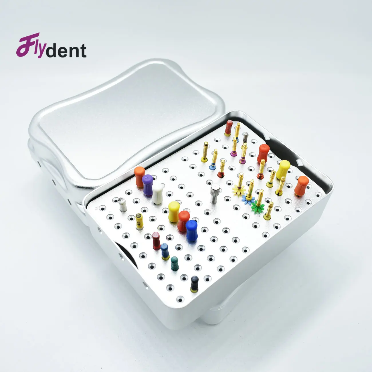 

120Holes Full Hole Endo Box Dental Diamond Bur Holder Dental Disinfection Box Autoclave Sterilizer Case Burs