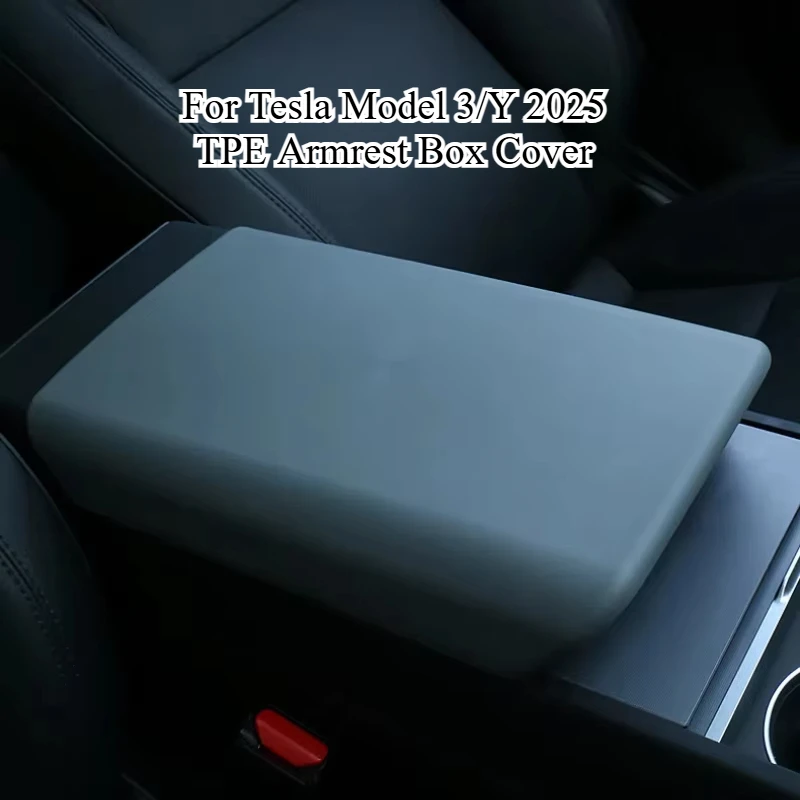 

For Tesla New Model 3+ Highland 2024 Model Y Refreshed Edition Armrest Box Cover TPE Soft Case Protective Cover Car Accessories