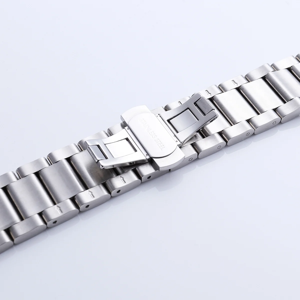 

18mm Stainless Steel Watch Strap Durable Metal Polishing Band for Chic Replacement Steel Color 18mm Watch Strap