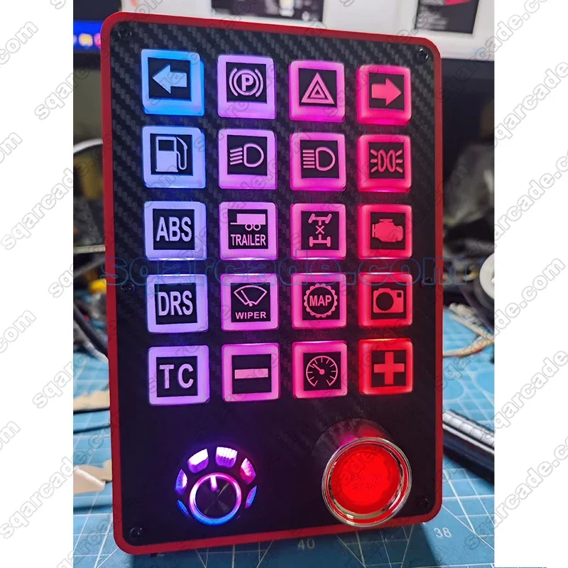 Zwei-Wege-interaktive Racing Simulation Control Button Box PC USB Sim Racing Konsole für Euro Truck 2/Assetto Corsa Competizione