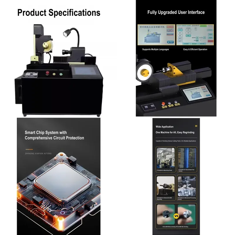Fully CNC Tool Grinder Automatic Grinding Machine with Grinding Wheel for Precision Sharpening of End Mills Drill Bits and
