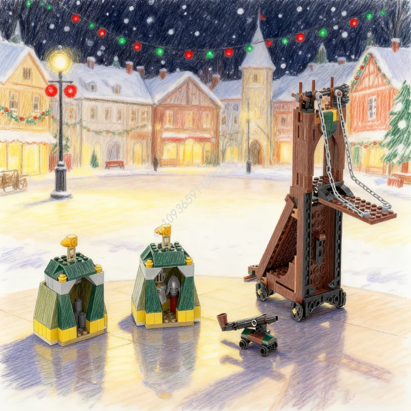 

301 шт. MOC, среда обитания, зеленые драконы, модель замка, строительные блоки, игрушки, архитектура, рождественские подарки, креативная идея, образование