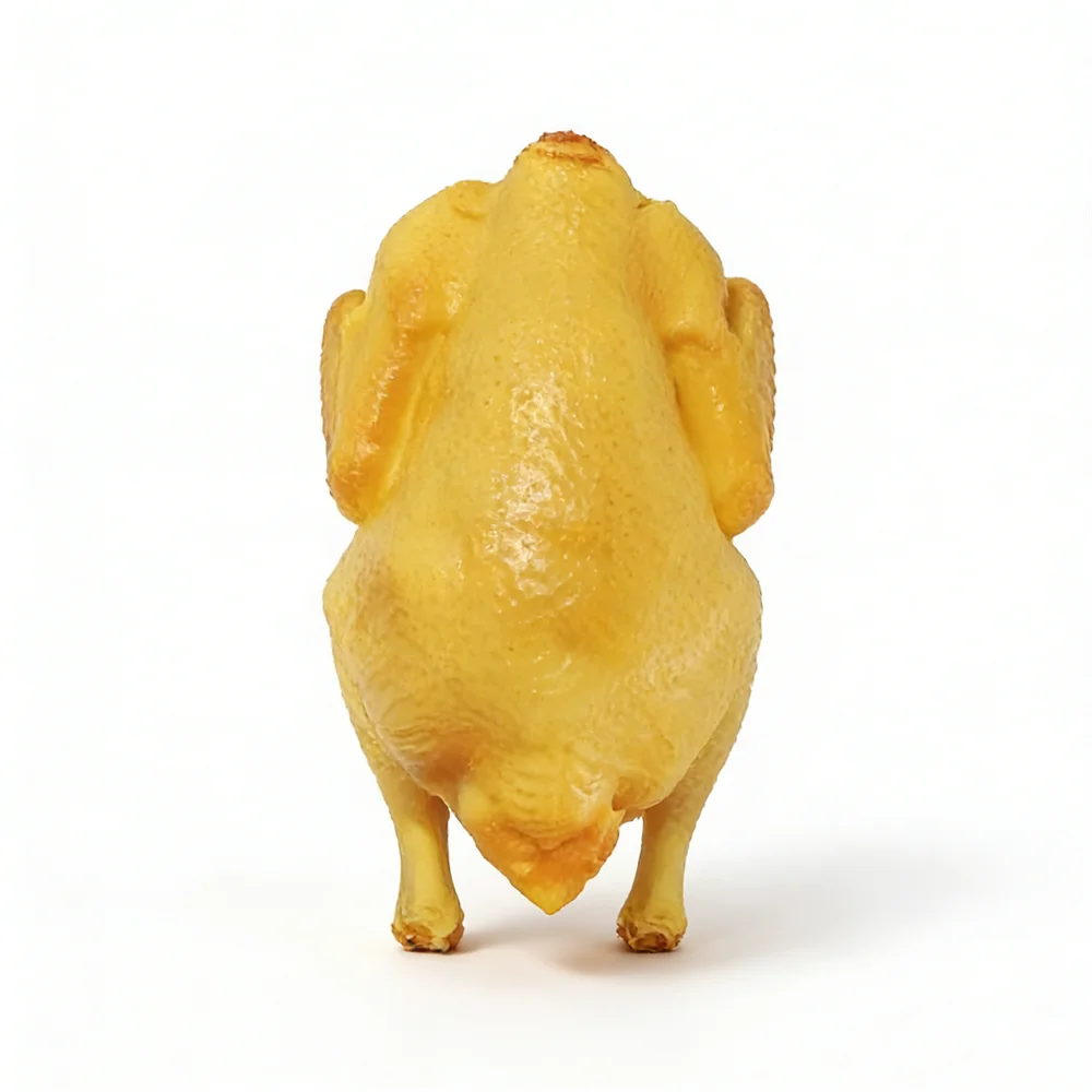 21.5cm Yellow Headless Roast Chicken Display Prop Model Fake PU Plastic Material Kitchenware Gadget Hard Chicken Decoration Joy