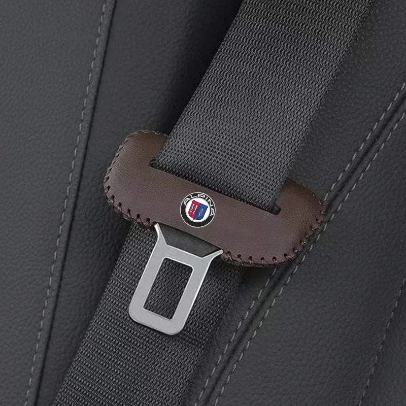 2pcs PU Leather Car Seat Belt Buckle Clip Cover Protector Anti-Scratch Case For alpina bmw b3 b4 b5 b6 b7 c2 d3 d4 d5 xd3 xd4