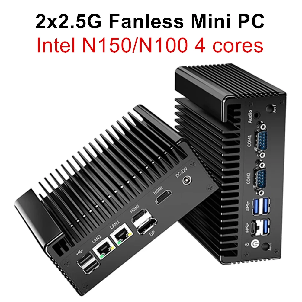Topton Fanless Mini PC Intel N150 N100 2x2.5G