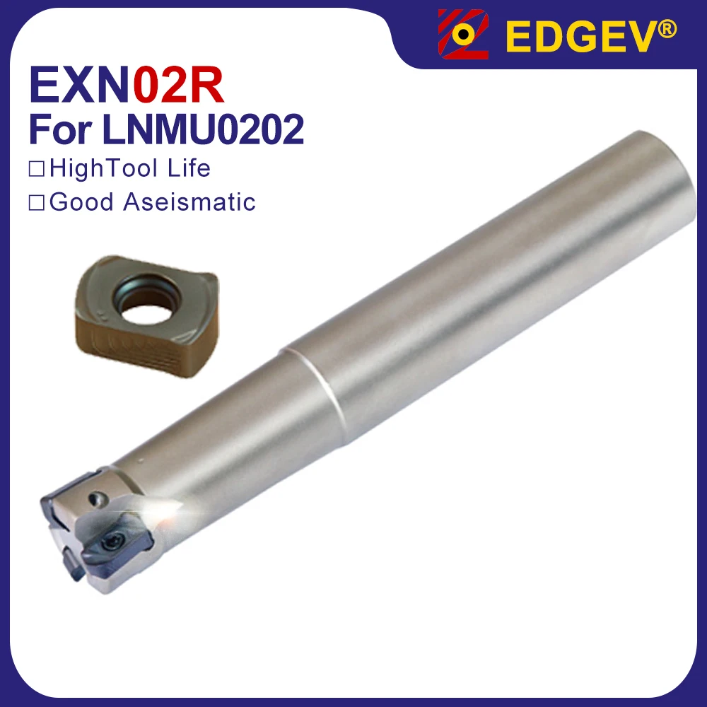 

EDGEV EXN02R CNC Metal Fast feed Milling Cutter Head,LNMU 0202 LNMU0202 LNMU0202ZER Insert Tool Holder,EXN02 Endmill Rod