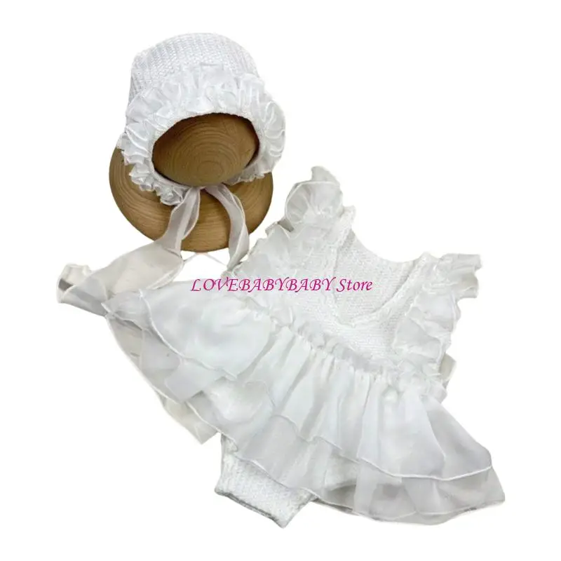 

1 Set Lovely Neworns Photography Dress Design Design с шляпой.