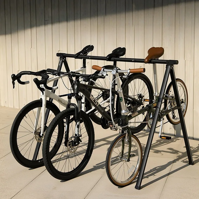 Scratch Resistant Paint Bikes Parking Racks Road Bike Display Stand Outdoor Load Bearing Support Rack Steel Foldable Accessories