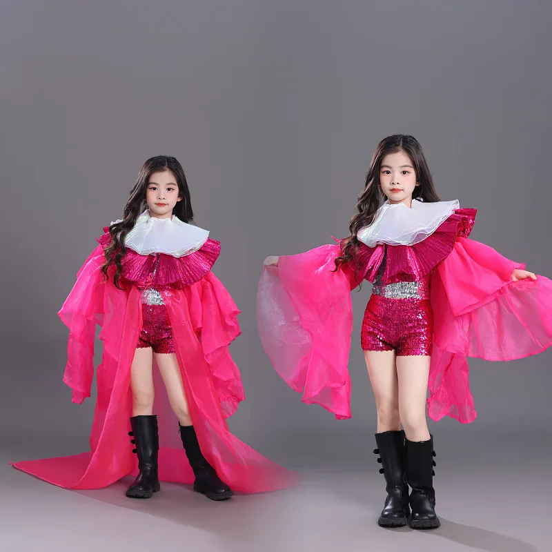 

Big Player Children's Catwalk Trendy Clothes Girl Dopamine Model Catwalk Clothing Future Technology Sense Amusement Park Perform