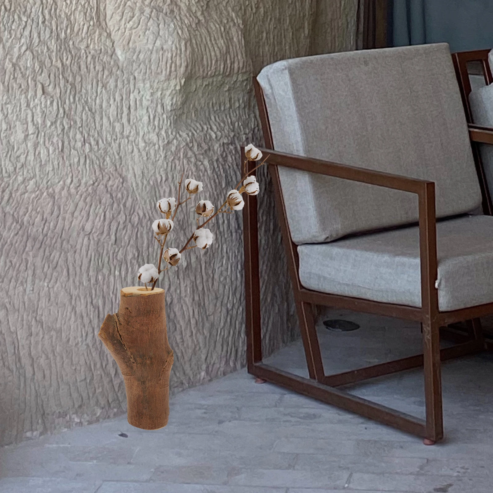 

Zen Style Wooden Flower Vase Home Decor Table Centerpiece For Dried Flowers Vintage Wood Vase Craft Decoration