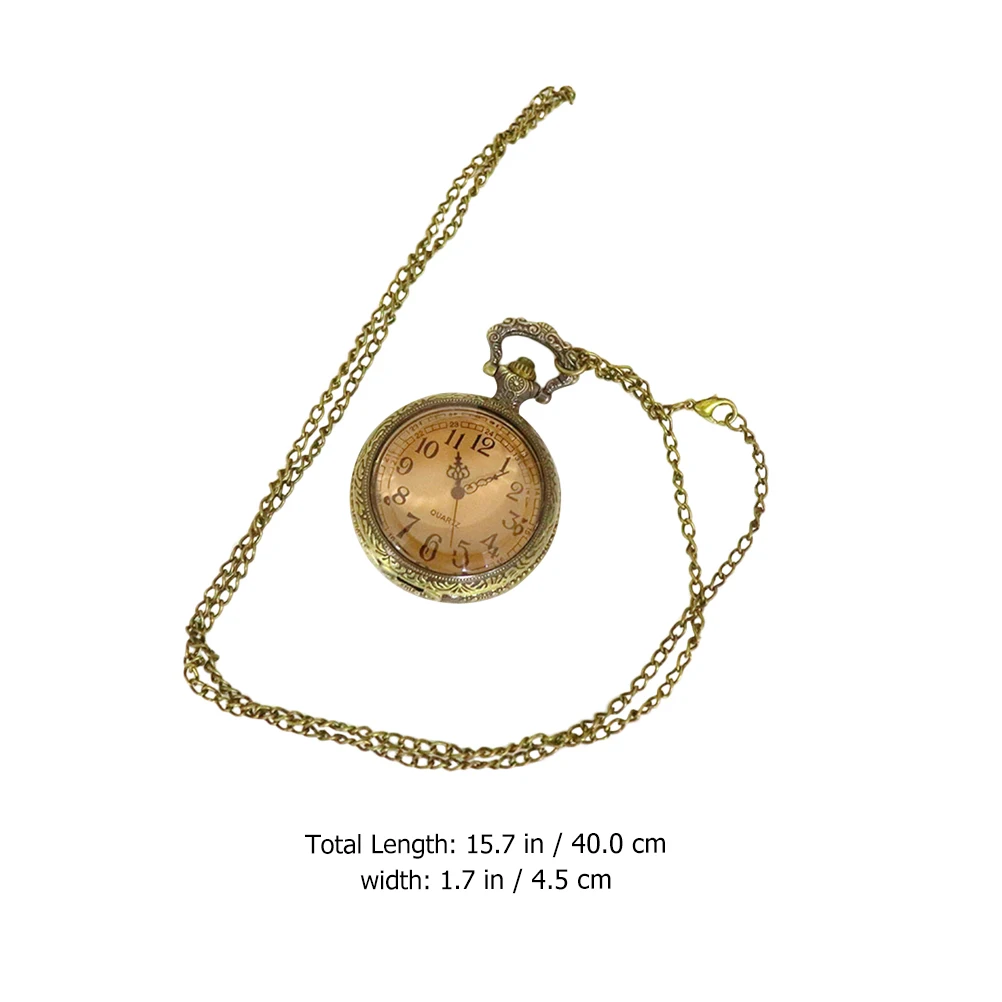 

2 Pcs Design Pocket Watch Design Retro Hanging Vintage Watch Necklace Movement Alloy Accessories