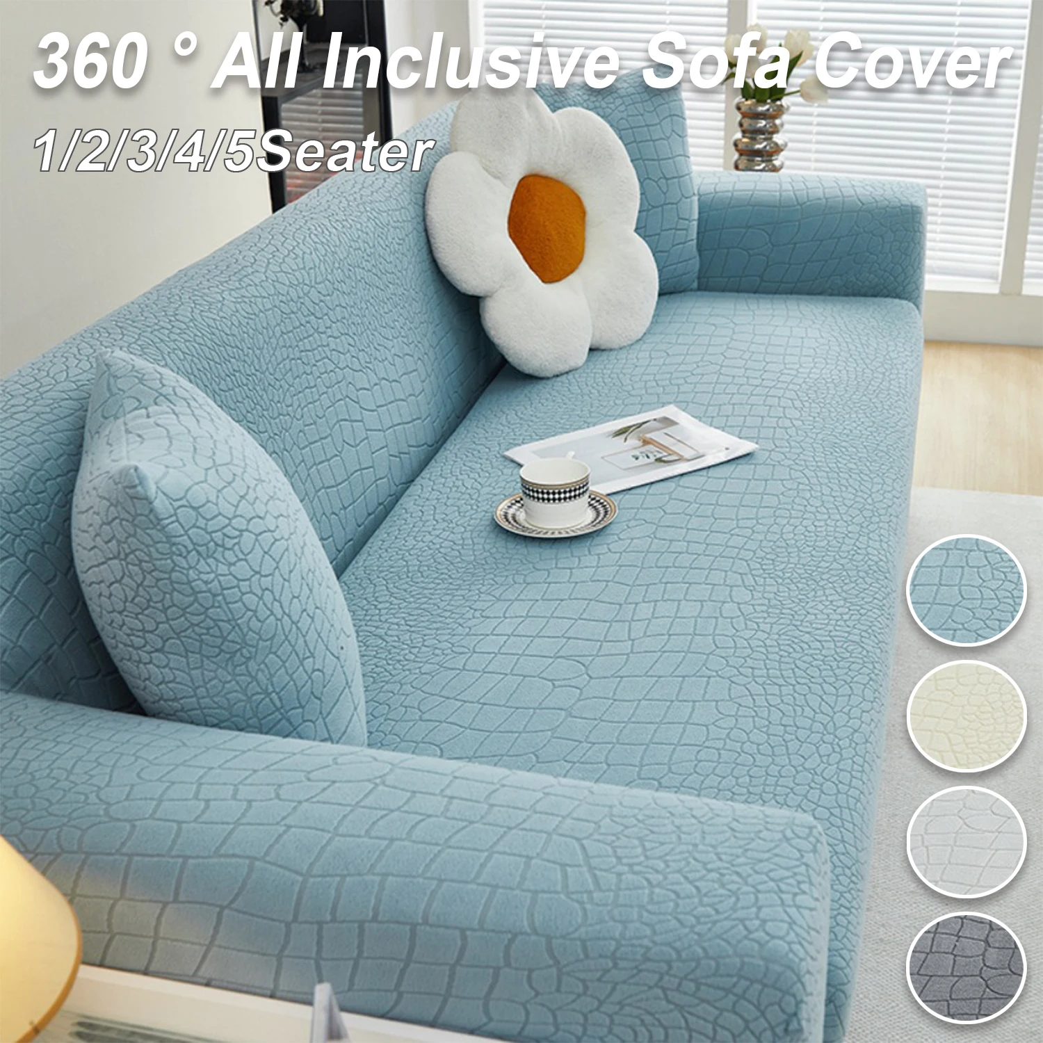 

1PC Jacquard Sofa Slipcover 360° All Inclusive Elastic Sofa Cover Furniture Protector for Bedroom Office Living Room Home Decor