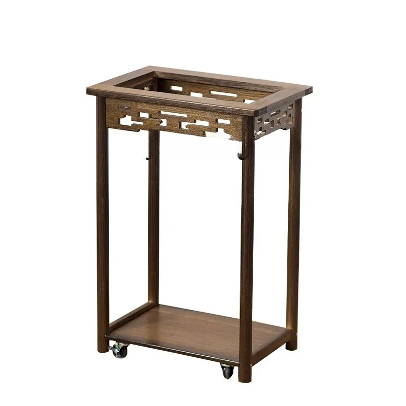 

XL mobile small tea table household tea table side cabinet tea cart solid wood coffee table