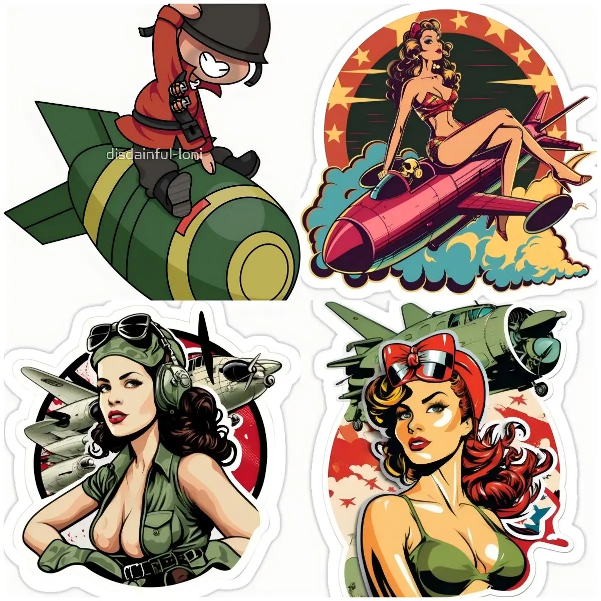 

Retro Bombs Away Decals Decor Sticker Styling Reflective Waterproof Scratch-Proof Exterior