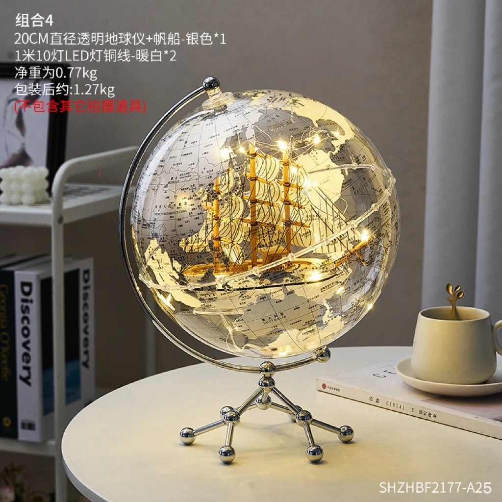 Creative Transparent Globe Ornaments for High-end Home Decor