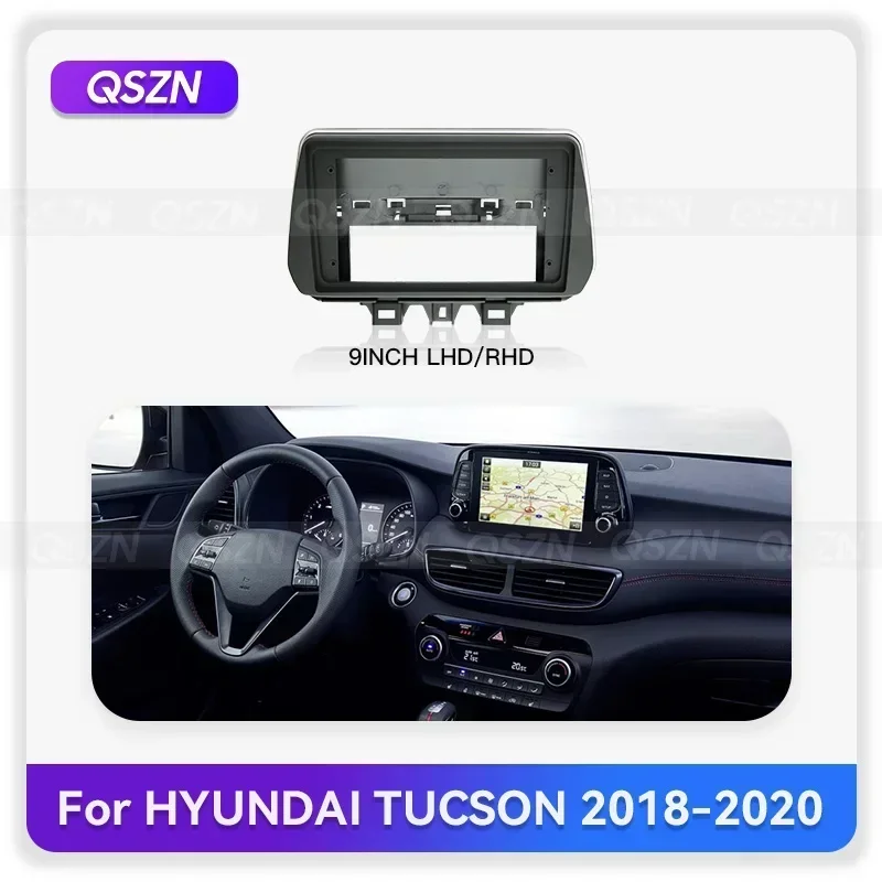 9/10.1Inch Car Fascia For HYUNDAI TUCSON 2018-2020 Fascia Panel Audio Fitting  2din Car Radio DVD Frame Canbus Cable Adaptor Kit