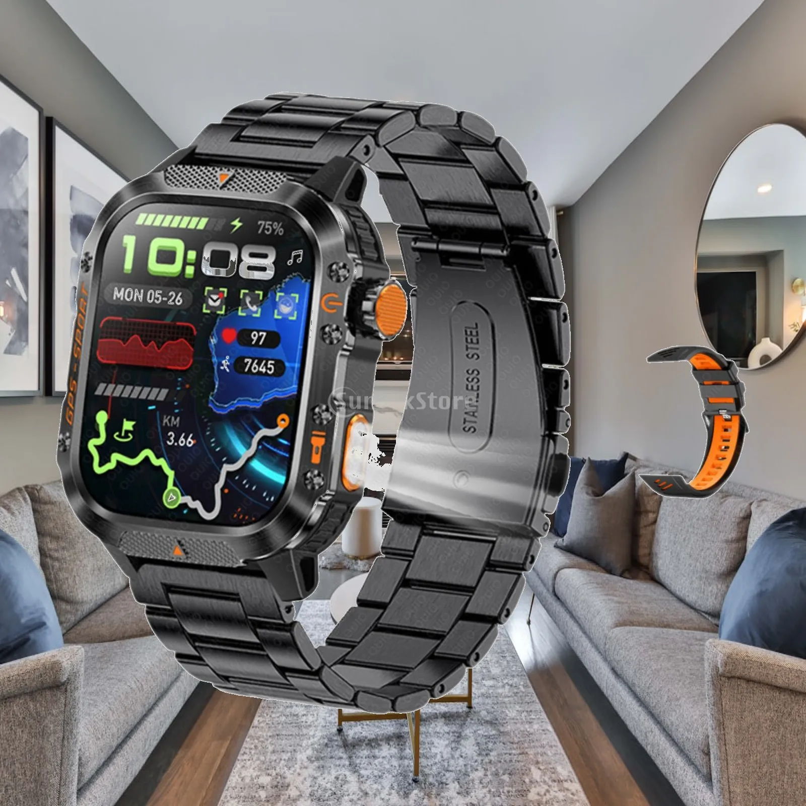 Smart Watch Water Resistant Efficient Heart Rate Fitness Watch Sleep Monitor for Running Driving Cycling Yoga Women Men