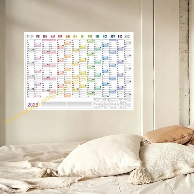 J60A 2026 Lịch tường Kế hoạch hàng năm cả năm để xem Lịch để lập kế hoạch hàng ngày