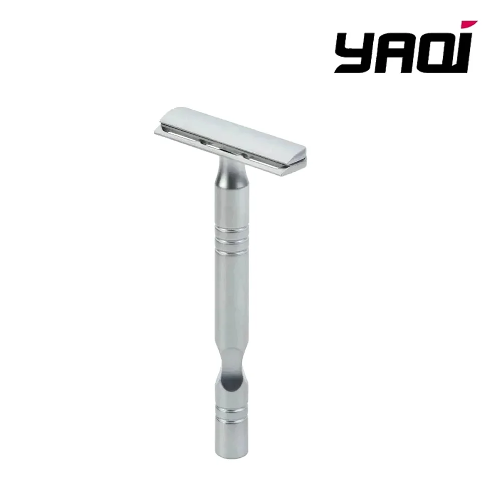 yaqi-クロームカラー-acブレード-エクスカリバー-髭剃り-単刃-マット仕上げ-レザー-コレクターズアイテム-男性用-安全カミソリ-最高の贈り物