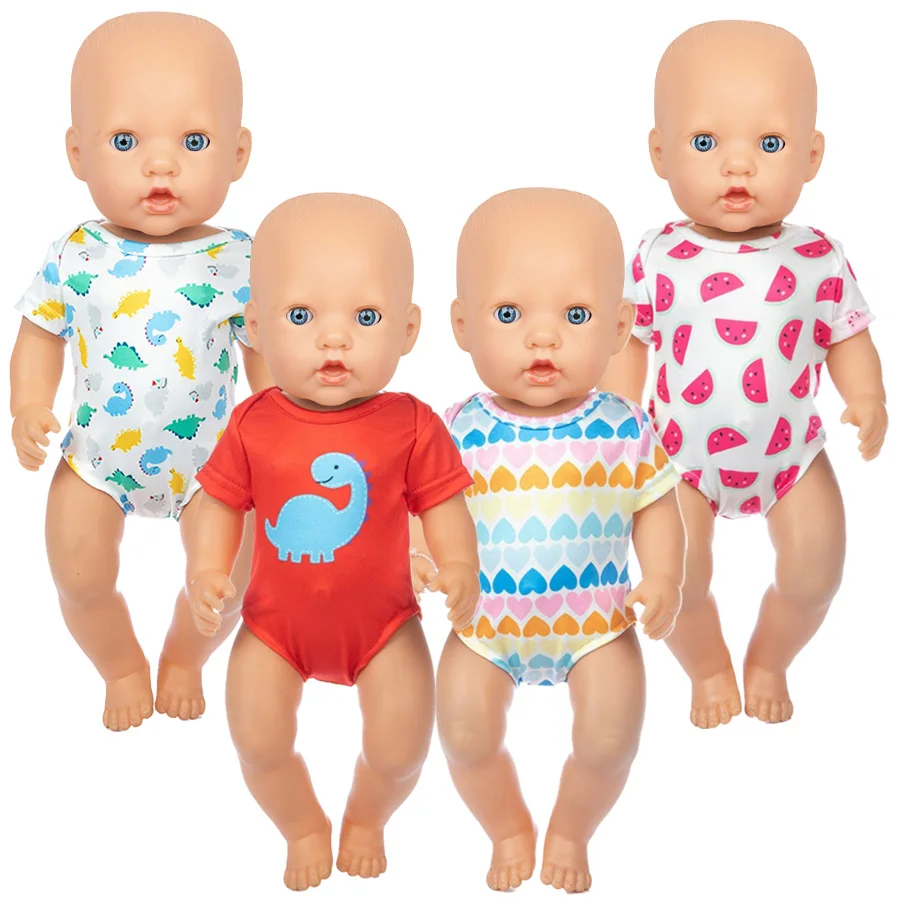 การ์ตูนไดโนเสาร์ชุดว่ายน้ําสําหรับตุ๊กตาอเมริกัน 18 นิ้ว l & 43 ซม.ตุ๊กตาเด็กทารกตุ๊กตาอุปกรณ์เสริม, รุ่นของเราสาวของเล่น