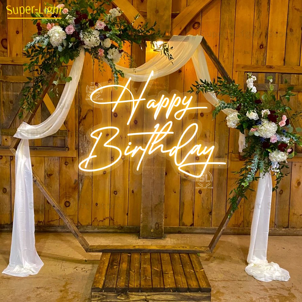 grande sinal de neon led para festa wall decor presente personalizado feliz aniversario alta 50cm largura 70cm x 50cm 01