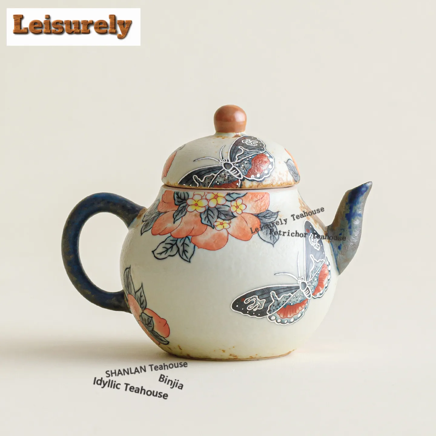 

150 мл карамельная глазурь персиковая бабочка Ruyi чайник эстетический чайник заварочный горшок чайник с шариковым отверстием чайная посуда ремесленный подарок