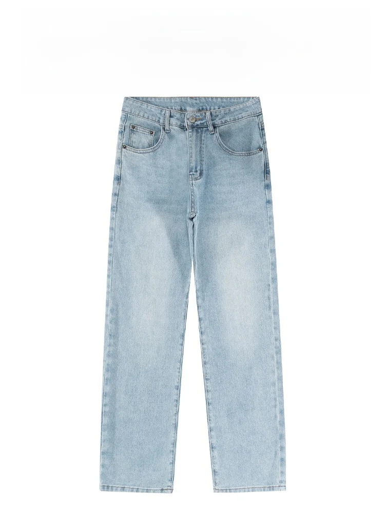 

Faionable Straight Leg Men's Jeans Casual Cotton Polyester Blend Durable Straight Cut Urban Sle Daily Wear Spring 2026