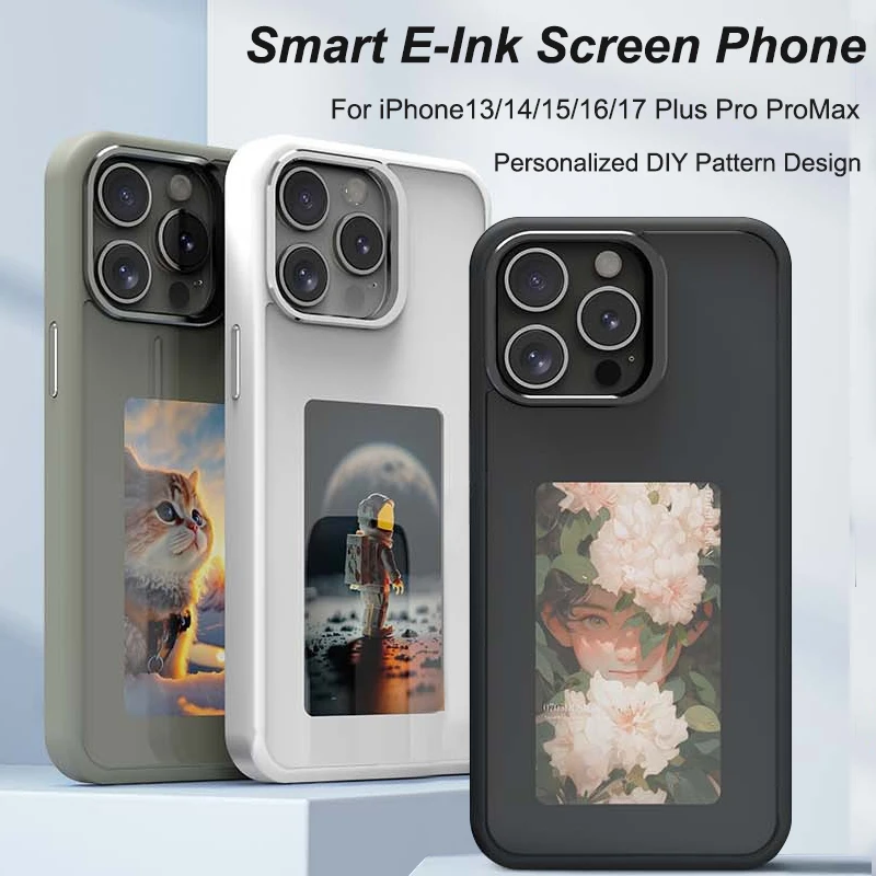 

NFC Function AI Phone Case For iPhone 17 16 15 14 13 Pro Max E-Ink Screen DIY Luxury E ink Screen Display Customized Phone Case