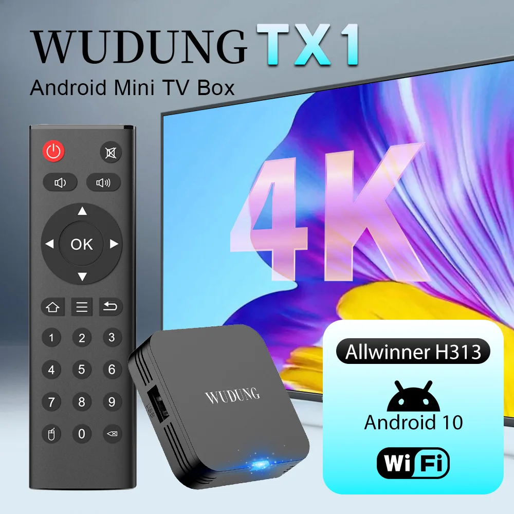 WUDUNG TX1 Android 10.0 Allwinner H313 Quad Core RAM 2GB ROM 16GB 4K HDR Mini Game TV Stick 2.4G Wifi 1GB 8GB Smart TV Box